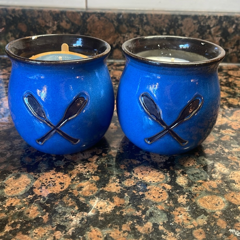 Pfaltzgraff Lakeside Mist candle set of 2